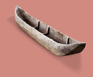 A dug-out canoe; replica of one in the Basque Museum in Bayonne.  Jos Lopez 
