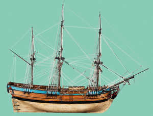 Frigates. These ships had characteristics which were to notably
improve sailing, with enhanced manoeuvrability and speed.