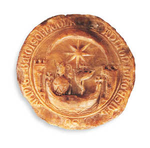 Seal of the University of the Borough of San Cernin and the
Village of San Nicols, Pamplona. 1274.