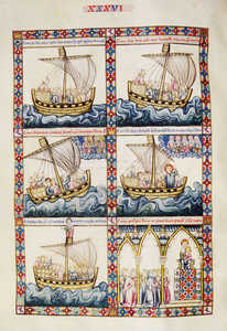 Alfontso X.a
Jakintsuaren
Santa Mariaren
kantigetako
miniatura,
XIII. mendekoa.