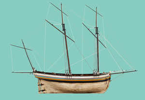 
The full shape of the hull of the quechemarín necessitated a
large sail area for sailing in gentle winds: mainsail and foresail with
its topsail, plus the jibs and the mizzen, which helped improve the
boat’s steerage with a bow wind, making the helmsman's task easier.
Sudden changes in weather in the Bay of Biscay make it essential
to be able to lower the sails quickly, so the boat is designed to
sail in a stiff breeze. If the wind gets up even more, the amount of
sail can be reduced to just the mainsail and the fore, in a rig that
is very typical of the chalupa.
