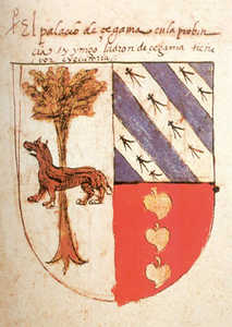 Split coat of arms of Zegama and Gebara, ar. 1520.