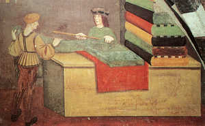 Representación de una bottega italiana (siglo XV)