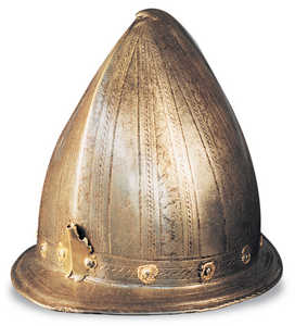 22.	Casco militar del tipo utilizado por los infantes y arcabuceros guipuzcoanos a principios del siglo XVII.