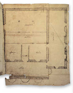 64.	El maestro Andres de Garitano Aldaeta dibujo en 1695 este magnifico proyecto de casa con cuatro arcos de piedra para renovar el caserio Egino (Bergara).