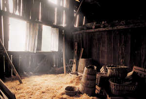 94. Grenier de la ferme Igartubeiti (Ezkio-Itsaso). Tout l'tage suprieur de la ferme tait utilis pour stocker la rcolte et il devait tre toujours bien ar pour viter que les fruits ne s'abment.