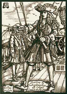 Joanes de Suhigaraychipi, "Le Coursic", fameux corsaire bayonnais. (Dessin de P. Tillac)