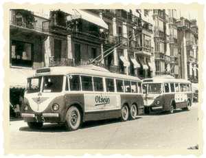 130. A city trolleybus.