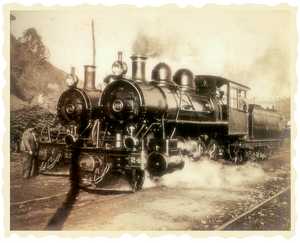 74. Une locomotive  la gare d'Amara. 