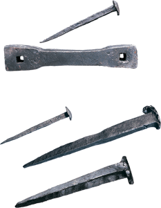 41. Much of the output of the forges consisted of such essential tools as nails. 