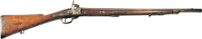 81. Karlistadetan erabilitako XIX. mendeko pistoidun fusila.