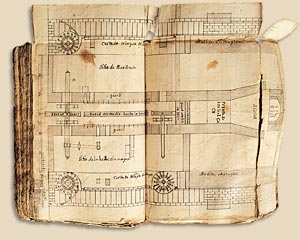 34. Plano de la Real Fabrica de Anclas de Fagollaga. Hernani. Instalaciones ejecutadas con arreglo a planos de José Lizardi (1750).