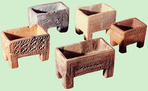 119. Boxes with carved decorations from the settlement at La Hoya (Basque Country), from the Celtiberian period (second half of the first millennium BCE).© Armando Llanos