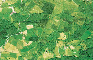 46. Aerial photograph of the area and location of the Akutu settlement.© Gipuzkoako Foru Aldundia: Lurralde Informazioko Zerbitzua, Xabi Otero, Grafismo