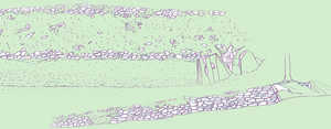 77. Intxurreko harresiaren oinplanoa eta aurretiko bista.© Xabier Pealver